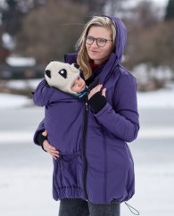 Zimná vyteplená bunda na nosenie detí + TEHOTENSKÁ VSADKA, fialová