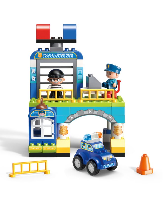 Stavebnice policejní stanice, 63 dílků, pro děti od 3 let