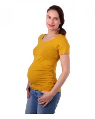 Maternity T-shirt Johanka, short sleeves, mustard