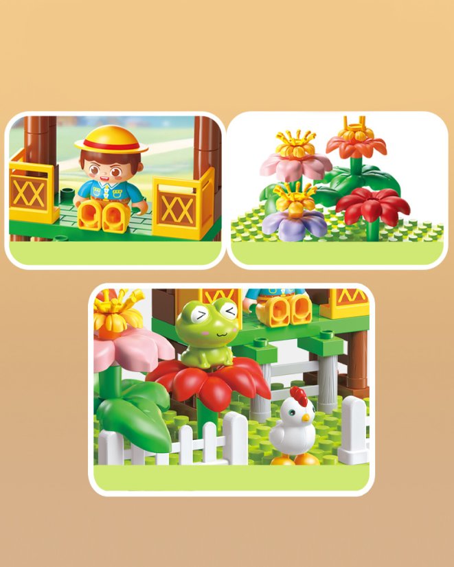 Stavebnica kvetinová záhradka so stánkom, 58 dielikov, pre deti od 3 rokov