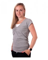 Breast-feeding T-shirt Karla, short sleeves, GREY MELANGE