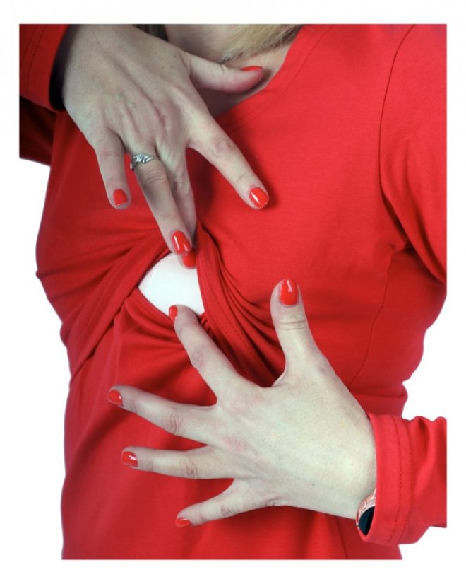 Nursing T-shirt Catherine, long sleeves – red - Size: L/XL