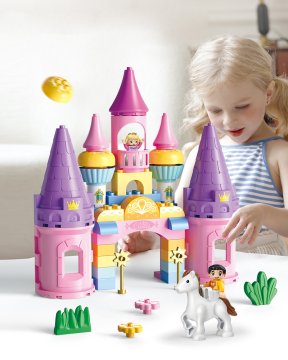 Princezny, zámky - stavebnice s velkými kostkami pro malé děti od 3 let