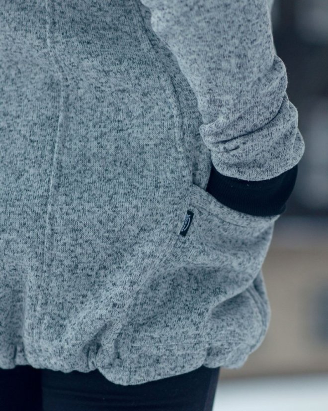Babywearing sweater (front babywearing only) Elsa, grey melange - Size: XS