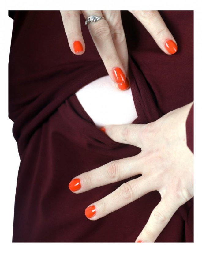Nursing T-shirt Catherine, long sleeves – burgandy