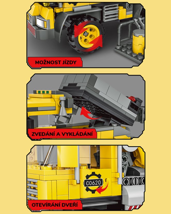 Building Set Construction Machines 2-in-1 – Cement Mixer or Dump Truck | 397 pcs
