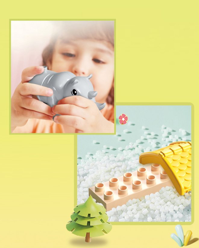 SStavebnica domček na strome so zvieratkami, 76 dielikov, pre deti od 3 rokov