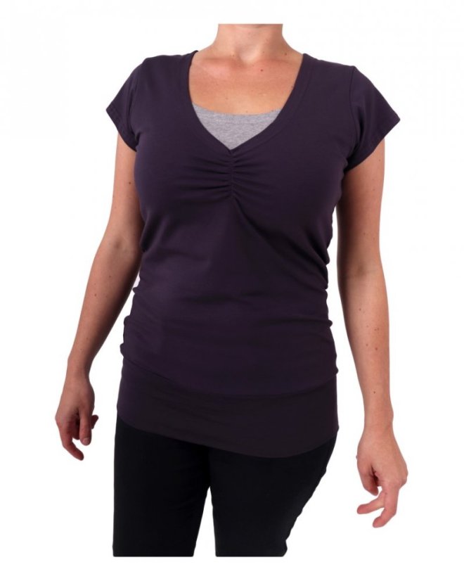 Kojící tričko LEA, krátký rukáv, švestkově fialové