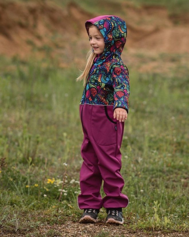 Softshell-Overall für Kinder – bunte Muscheln