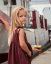 Children's dress with pockets and tie shoulder straps, burgundy - Size: 116