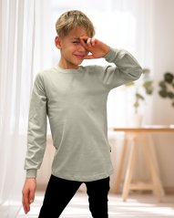 Detské tričko, dlhý rukáv, olivové