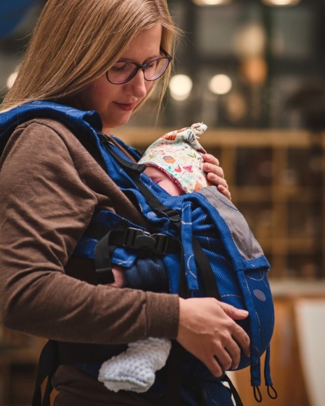 Ergonomische Babytrage für Neugeborene, blau