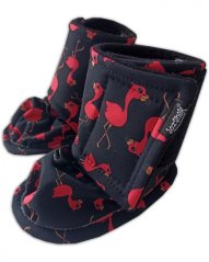 Zimní softshellové capáčky pro miminka – plameňáci