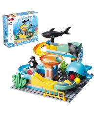 Stavebnica guľôčková dráha Oceán, 72 dielov, veľké kocky pre deti od 3 rokov