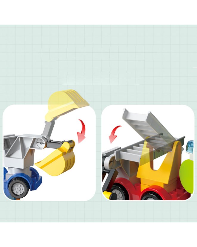 Large building blocks robot from cars 6-in-1, 57 pieces, age 3+