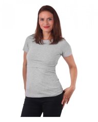 Breast-feeding T-shirt Lena, short sleeves, grey melange