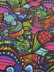 Winter softshell with fleece, 1 meter, printed snails multi-coloured