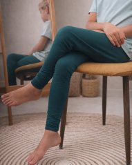 Dětské legíny, lahvově zelené