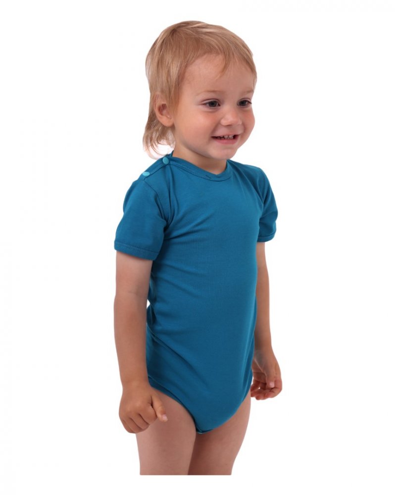 E-shop Jožánek Dojčenské body, krátky rukáv, tmavý tyrkys, veľkosť 56