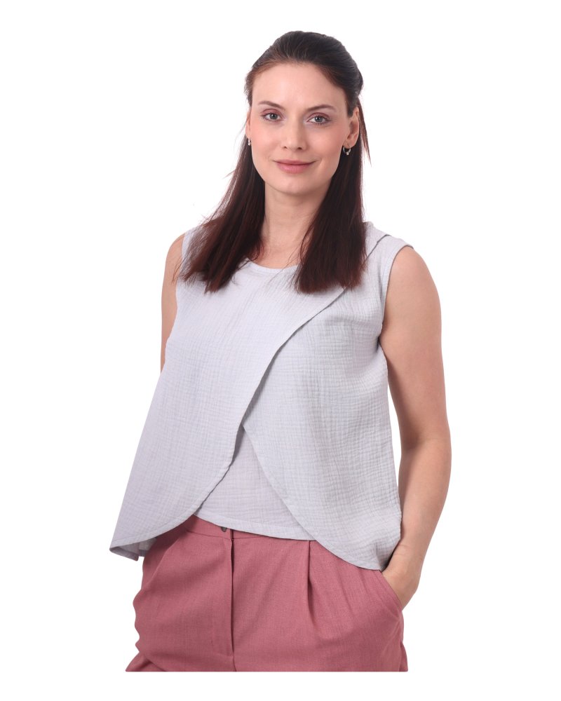 E-shop Jožánek Mušelínové triko tielko na dojčenie Maja, šedé L/XL