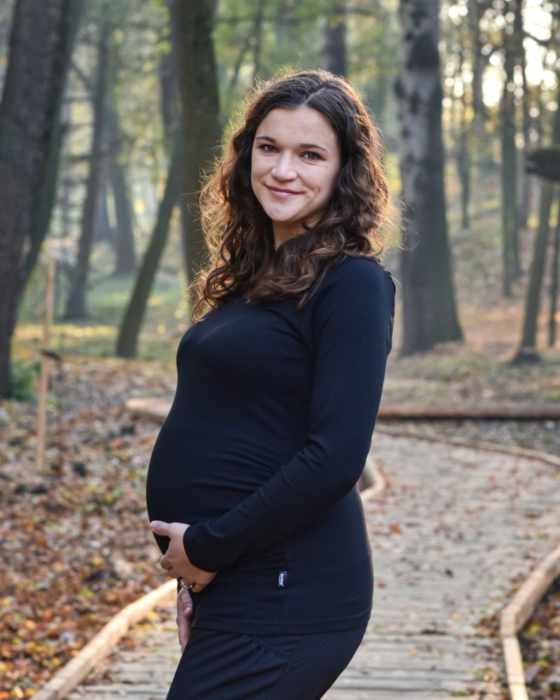 E-shop Jožánek Tehotenské tričko Johanka, dlhý rukáv, čierne L/XL