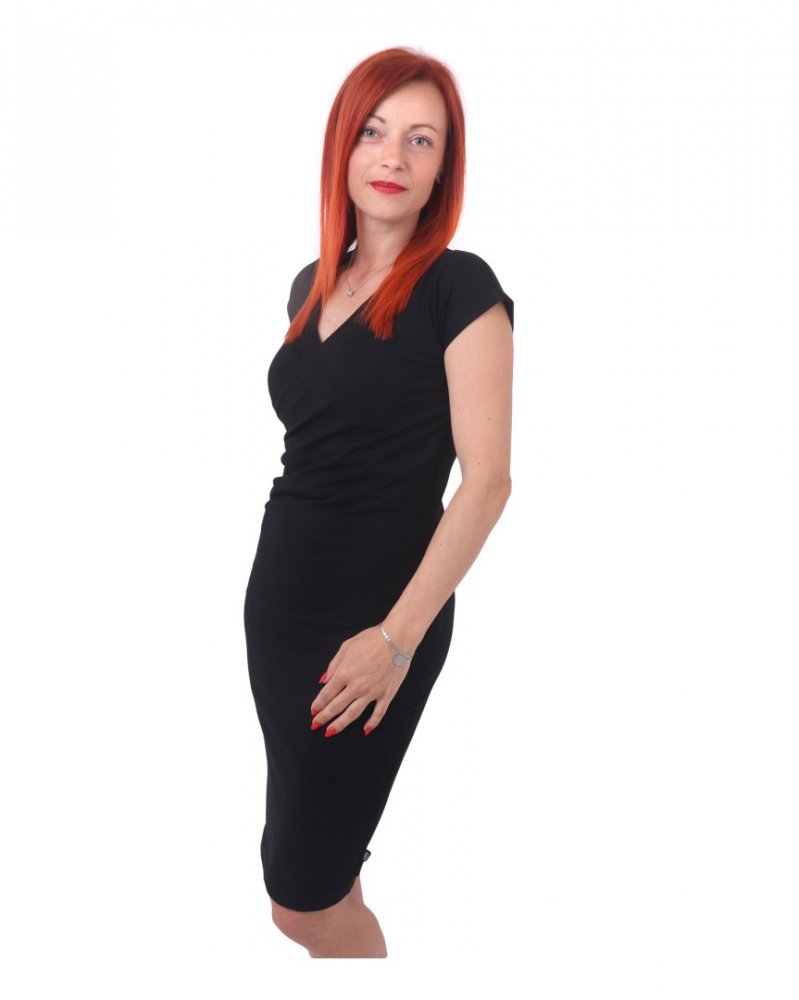 E-shop Jožánek Dámske šaty (i na dojčenie) Amália, mini rukáv, čierne M/L